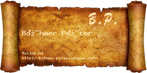 Böhmer Péter névjegykártya
