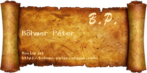 Böhmer Péter névjegykártya