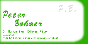 peter bohmer business card