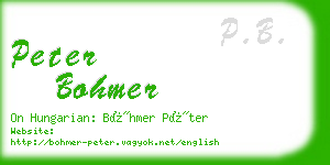 peter bohmer business card